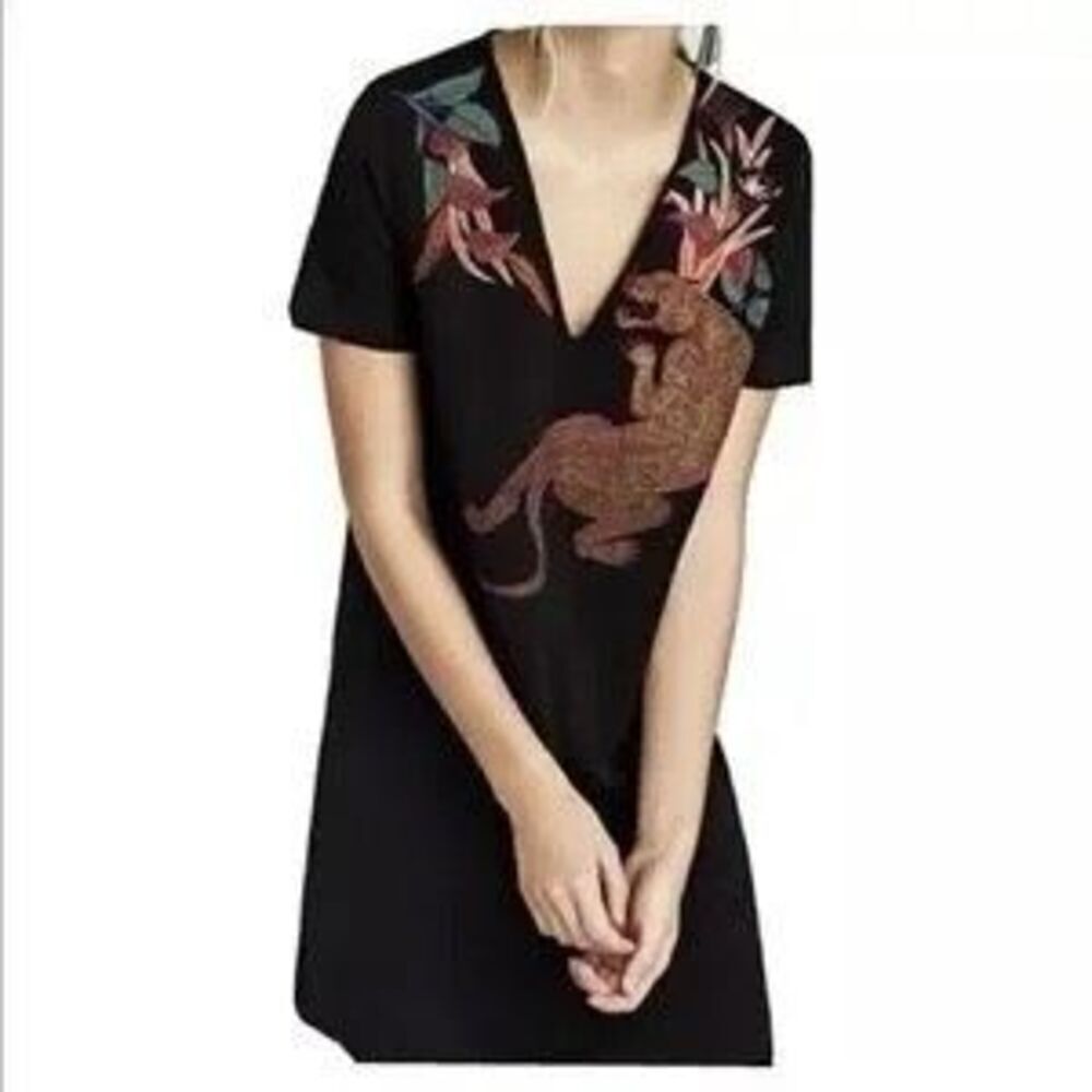 ✨Zara Rubberized Jaguar Casual Sz Medium Dress✨